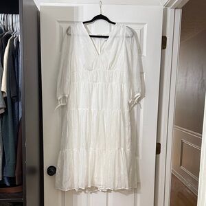 Calvin Klein White Textured Dress